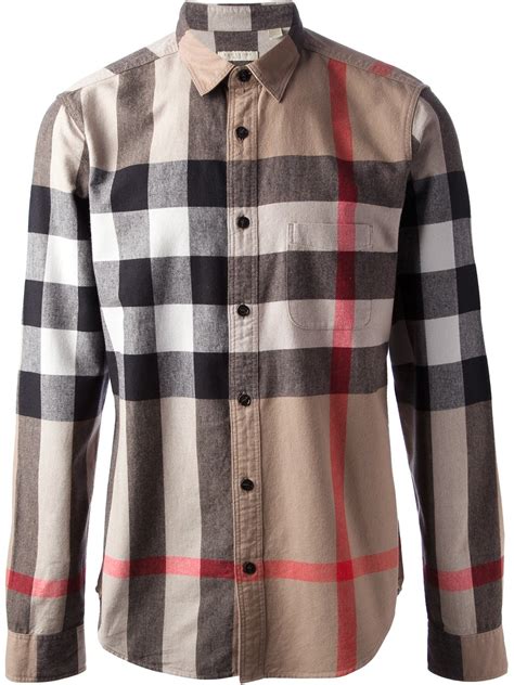 burberry brit check cuff denim shirt|burberry clothing for men.